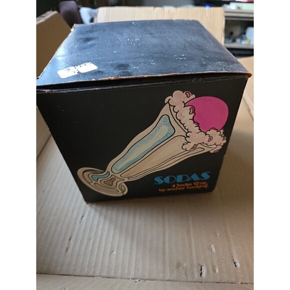 4 VINTAGE Wavy Anchor Hocking OLD FASHIONED‎ Milkshake Soda Fountain Glasses - Picture 8 of 10